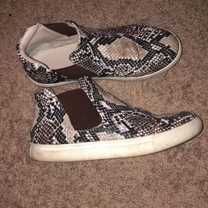 Size 8— basically new snakeskin sneakers/booties